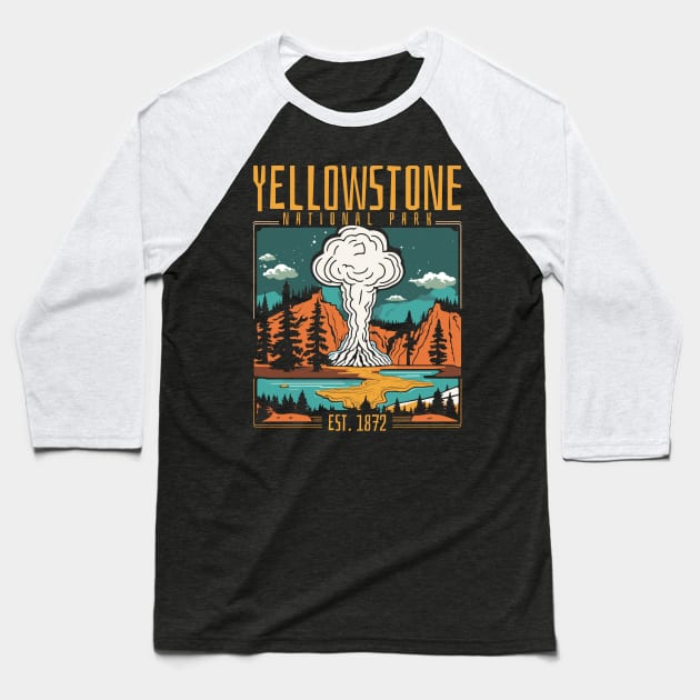 Unveiling Nature's Grandeur: A Journey Through Yellowstone National Park Baseball T-Shirt by Meryarts